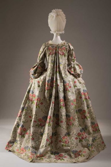 Robe à la française, brocade silk jacquard, 1760-1775, USA, museum purchase. Courtesy The Museum at FIT.
