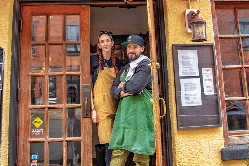 Chef Sajin Renae and David DiBari in doorway of The Cookery. Photograph Salvatore DiBenedetto @thegrubfather.