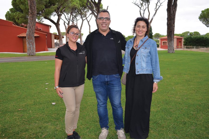 Spain’s Finca Villacreces winemaker Lluis Miquel Laso Roig is flanked by, from left, Mercedes Vazquez del Olmo, a Finca Villacreces wine tourism advocate, and Patricia Duran from the Ribera del Duero wine route office.