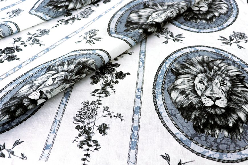 The Lion Toile pattern from The Vale London. Photographs courtesy The Vale London.