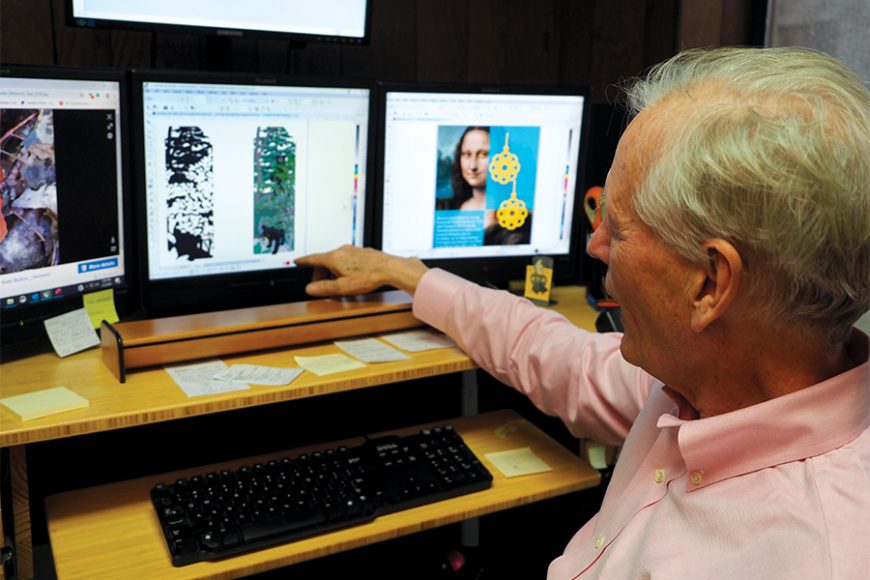 David Howell, in his namesake company’s Bedford Hills headquarters, offers a glimpse into his design process. Photograph by Bob Rozycki.