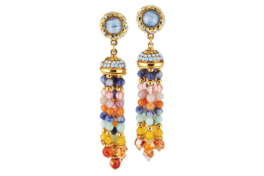José & María Barrera mixed-agate clip-on earrings. $415 at neimanmarcus.com. Courtesy Neiman Marcus.