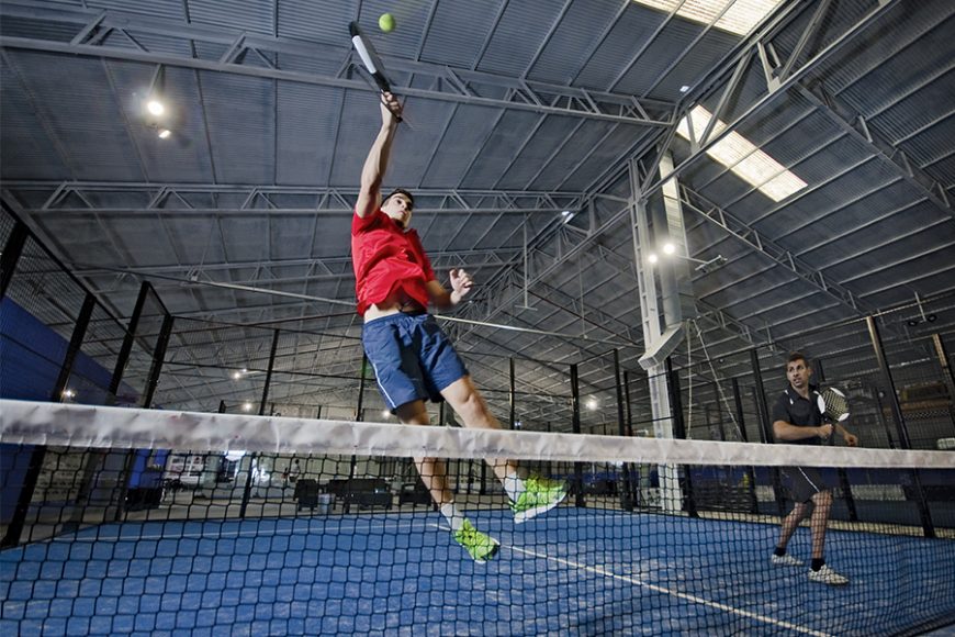 Paddle tennis is mainly a game of doubles — perfect for winter socializing.