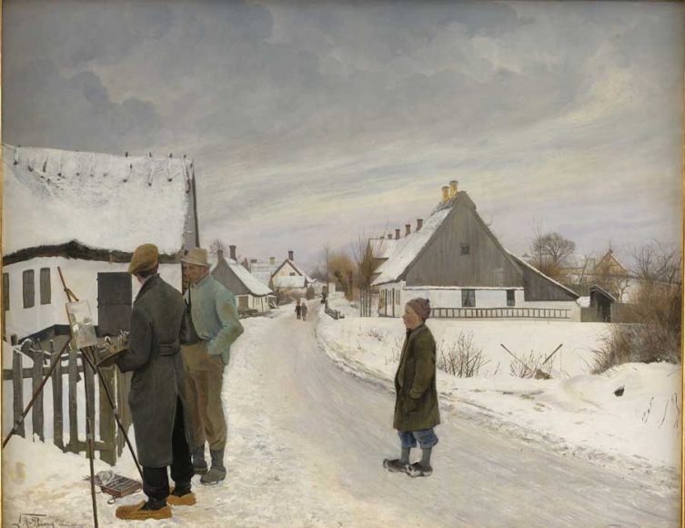 Laurits Andersen Ring’s “The Painter in the Village” (1897), oil on canvas, captures the spare beauty of Danish art.