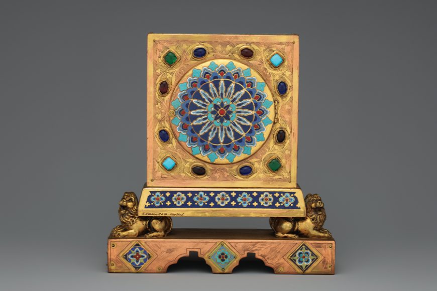 Detail of a table clock by E. F. Caldwell & Co. (circa 1920), bronze, champlevé enamel. Images courtesy The Metropolitan Museum of Art.
