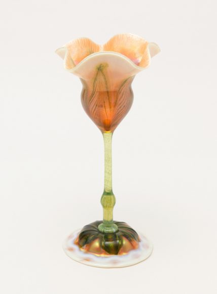 Flower Form Vase (circa 1906), made by Tiffany Studios, hand-blown favrile glass, Cooper Hewitt, Smithsonian Design Museum. Photograph by Matt Flynn © Smithsonian Institution.