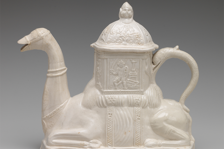 British, Staffordshire. Teapot (circa 1745), salt-glazed stoneware.The Metropolitan Museum of Art. 
