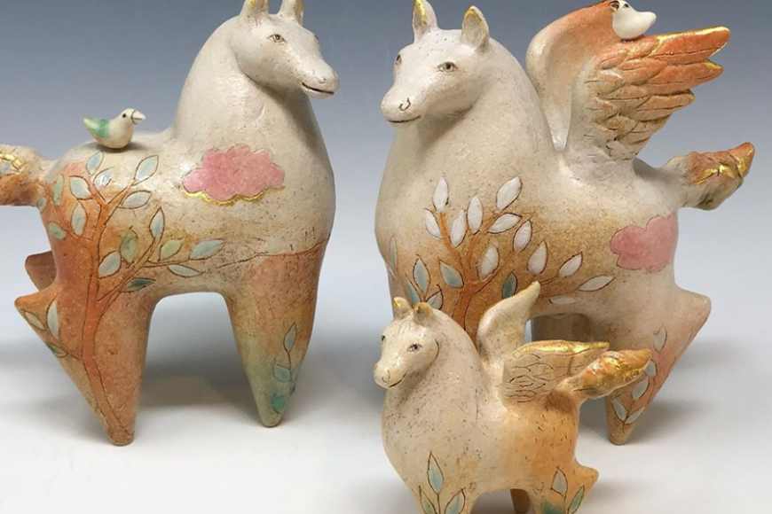 Ceramic sculptures by Polish-born, New York-based artist Margaret Wozniak.