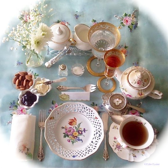 Afternoon tea for one, place setting. Courtesy Ellen Easton.