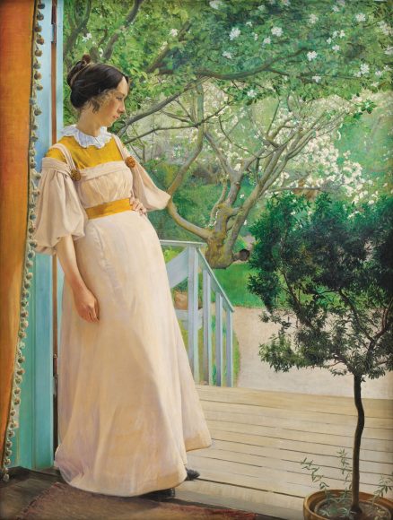Laurits Andersen Ring's "At the French Windows: The Artist's Wife" (1897), oil on canvas. 

Images courtesy the Bruce Museum.