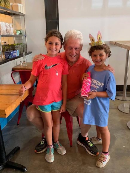 The ultimate Throwback Thursday: Former President Bill Clinton with Stacey Pfeffer’s kids in socially happier times.