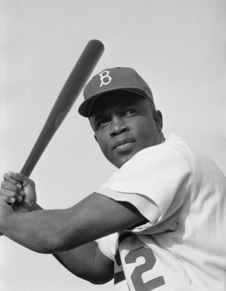 Now at bat:  Jackie Robinson and Ken Burns’ “Jackie Robinson,” streaming on PBS. Photograph by Bob Sandberg. Restoration by Adam Cuerden. Courtesy Library of Congress’ Prints and Photographs Division.