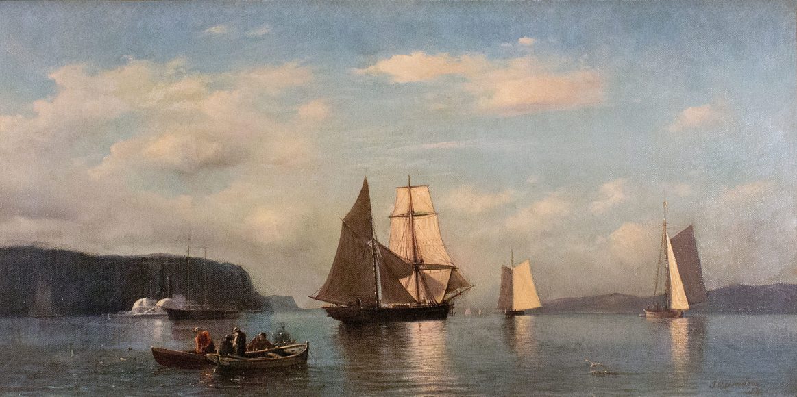 Julian O. Davidson (American, 1853–1894). "The Hudson River from the Tappan Zee, 1871." Oil on canvas. Museum Purchase, 1959. (59.24)