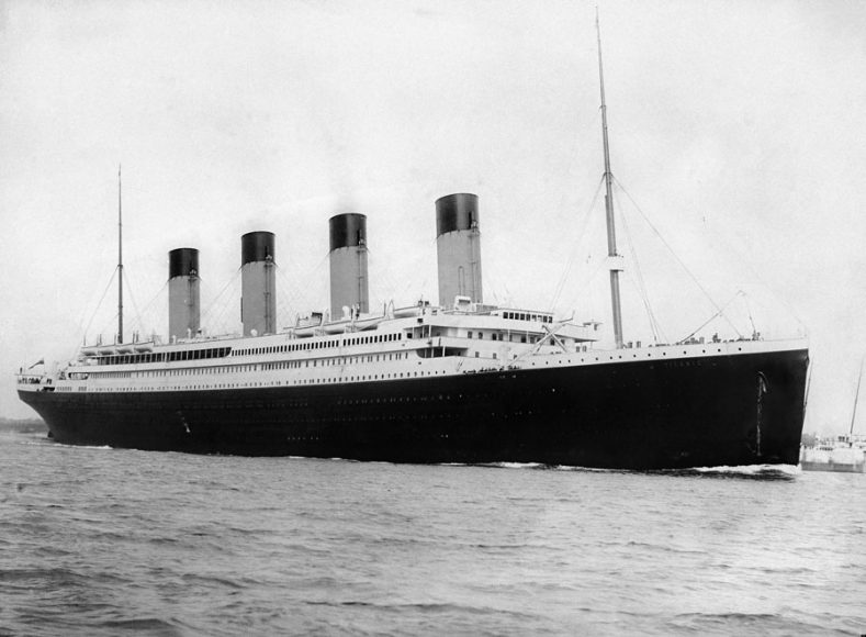 The RMS Titanic departing Southampton, England on April 10, 1912.