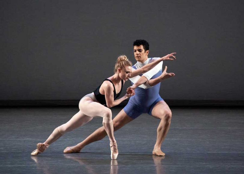 Sara Mearns and Gilbert Bolden III of the New York City Ballet in Justin Peck’s “Rotunda,” part of the company’s digital spring season tonight.