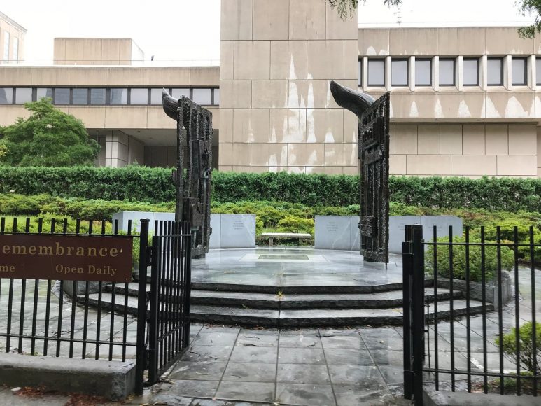 The Garden of Remembrance in White Plains was created by the Holocaust & Human Rights Education Center to remember the millions killed during the Holocaust, including six million Jews, and to honor the people of all faiths who fought to save others. Courtesy Westchester County Department of Parks.