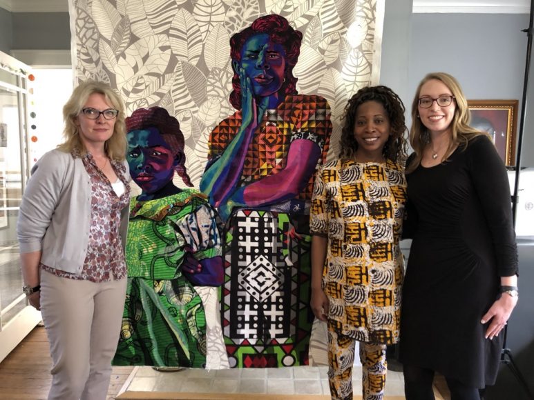 Left to right: Michele Wije, Katonah Museum of Art curator, artist Bisa Butler and Erica Warren, associate curator in the Department of Textiles at the Art Institute of Chicago. Courtesy the Katonah Museum of Art.