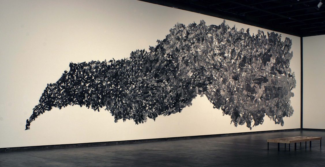 Lesley Dill, “Rush,” (2006-07), silver foil, organza, wire.
Collection Friends of the Neuberger Museum of Art, Purchase College, State University of New York.