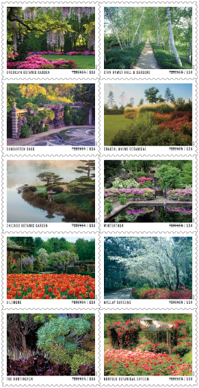 The new American Gardens Forever stamps went on sale May 13.