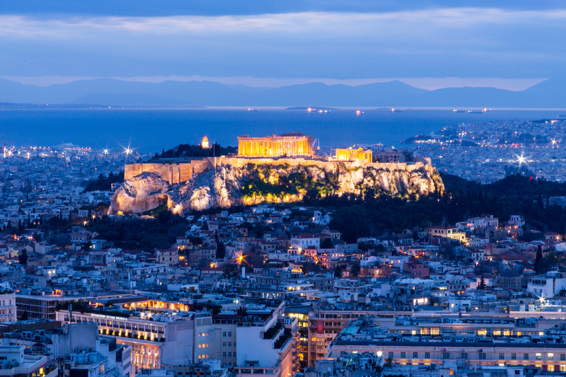 The Parthenon on the Acropolis in Athens at sunset. This year I'll be there only in my mind.