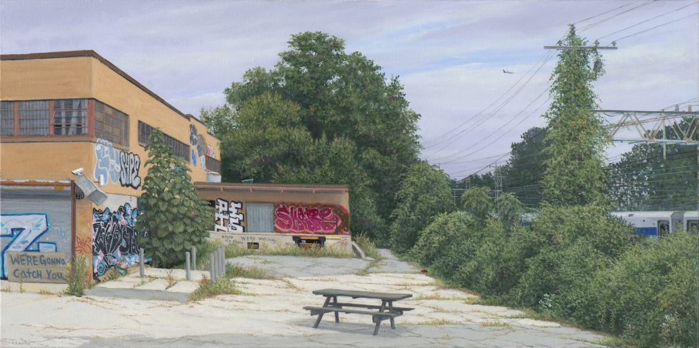 Valeri Larko’s “We’re Gonna Catch You!” (2018), an oil on canvas, captures a forgotten vignette of Mount Vernon. Courtesy the artist.