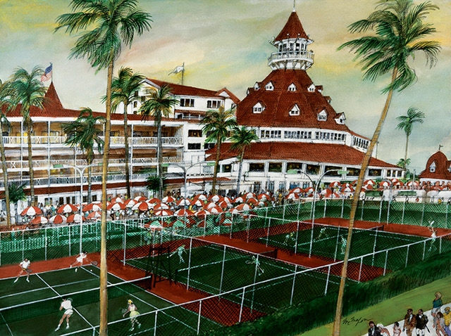 Tennis Courts at Hotel Del Coronado --- Image © Franklin McMahon/CORBIS, from teNeues Publishing Group’s “The Stylish Life – Tennis” (2015)