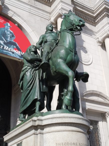 James Earle Fraser’s 1939 bronze of President Theodore Roosevelt will be removed from its place in front of the American Museum of Natural History at the request of the museum’s president, Ellen V. Futter.