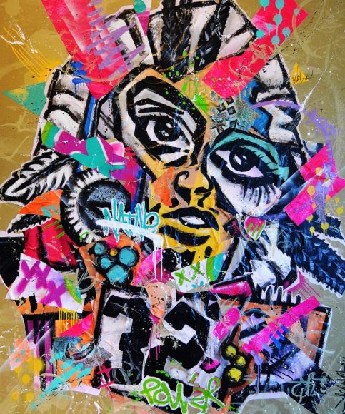 “Restless Native” by street artist Jahmane, who is part of a Bruce Museum Zoom conference tonight, July 9, on street art. Courtesy the Bruce Museum.