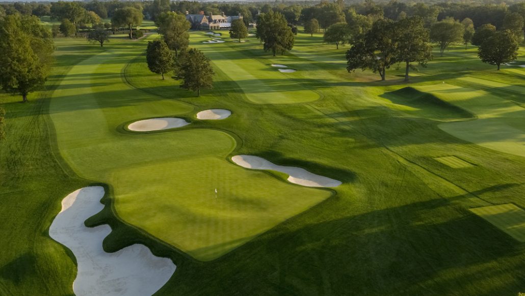 The first hole of Winged Foot Golf Club’s challenging West Course, site of the U.S. Open in September. Photographs courtesy United States Golf Association.