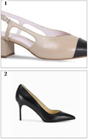 1.  The "Imogen" from Sole Bliss is as super comfy as it is stylish, in bone with a black tip.
2.  Sarah Flint's perfect black pump is expertly engineered to be ultra comfortable.
