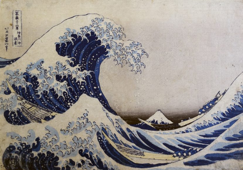 Katsushika Hokusai’s “The Great Wave off the Coast of Kanagawa” (1830-31), ink on paper. Reading Public Museum, Reading, Pennsylvania.