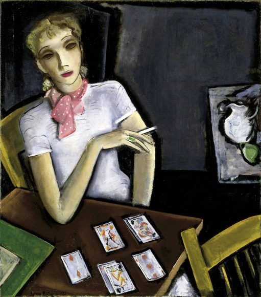 “Playing the hand you’re dealt” is the mantra of the moment. Here Lucius Kutchin’s “Girl With Cards” (1933), oil. Smithsonian American Art Museum.