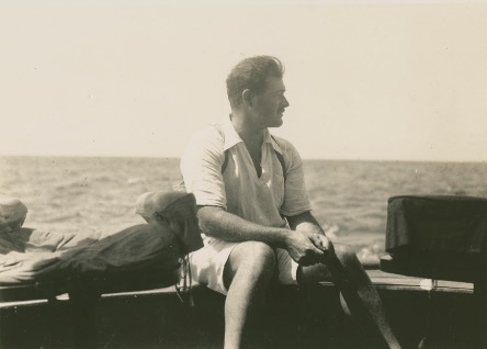 Ernest Hemingway on the fishing boat Anita, circa 1929. Courtesy Ernest Hemingway Photograph Collection, John F. Kennedy Presidential Library and Museum, Boston.