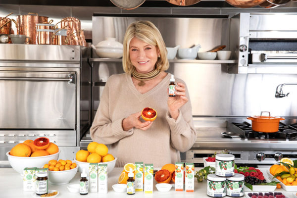 Martha Stewart shows off her new CBD line of products. Photo courtesy CNW Group/Canopy Growth Corp.