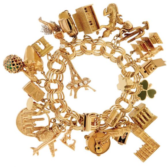 One of Charmco’s travel bracelets in 14-karat gold.
