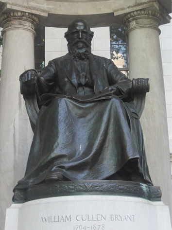 William Cullen Bryant Memorial in Bryant Park, Manhattan. Photograph by Billy Hathorn.