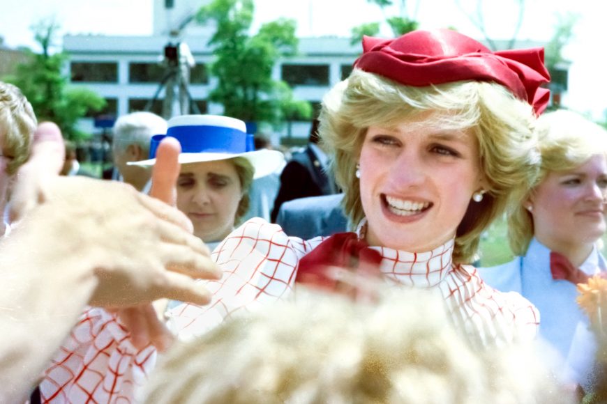 Diana, Princess of Wales, on a royal visit to Halifax, Nova Scotia, in 1983. It was the era of big hair, wavy hats and fussy clothes. Photograph by Russ Quinlan.