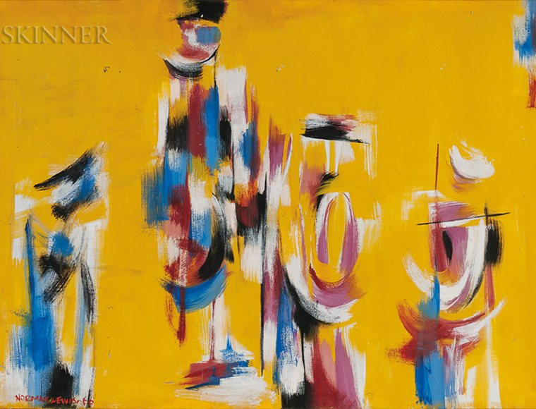 Norman Wilfred Lewis’ “Abstract,” oil on canvas. 
Sold for $183,000 at Skinner Inc