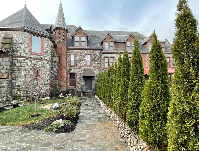 Scenes from this Abbey — exteriors and the Highlands Ballroom.
Courtesy The Abbey Inn & Spa.