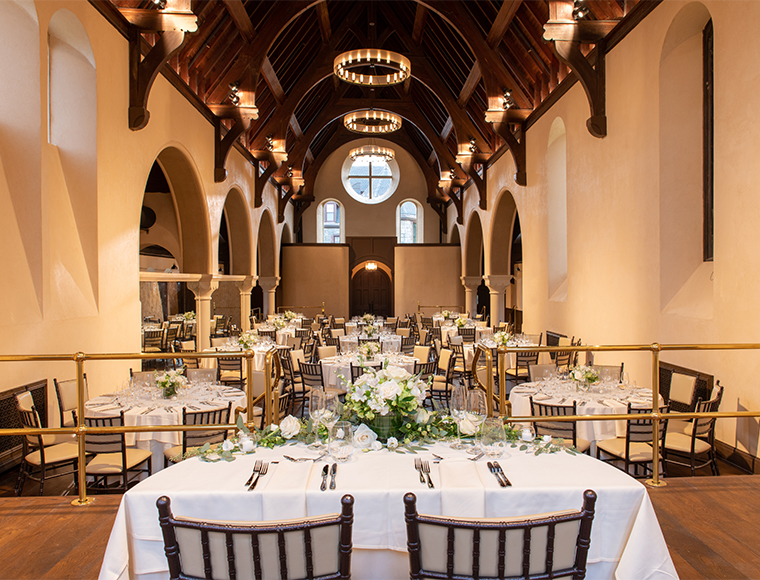 Scenes from this Abbey — exteriors and the Highlands Ballroom.
Courtesy The Abbey Inn & Spa.