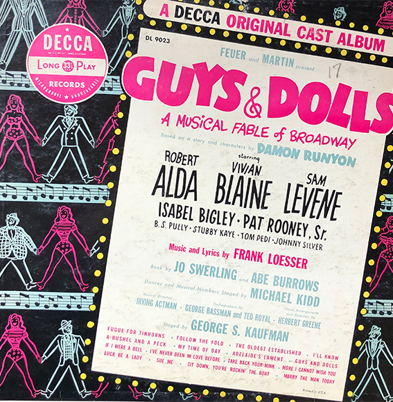 “Guys & Dolls” Original Cast album cover.  Photograph by Jeremy Wayne.
