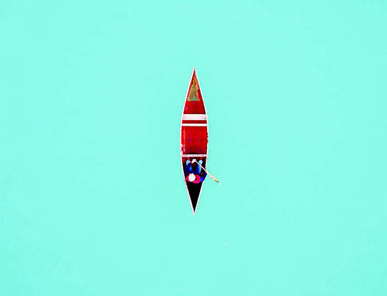 Kayak on Lake Tekapo, South Island, New Zealand (circa 1855).  Photograph by Frida Berg.