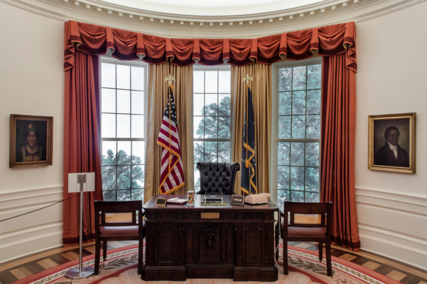 A special gallery on the fourth floor of the New-York Historical Society in Manhattan (seen here) recreates the Oval Office. Courtesy New-York Historical Society.