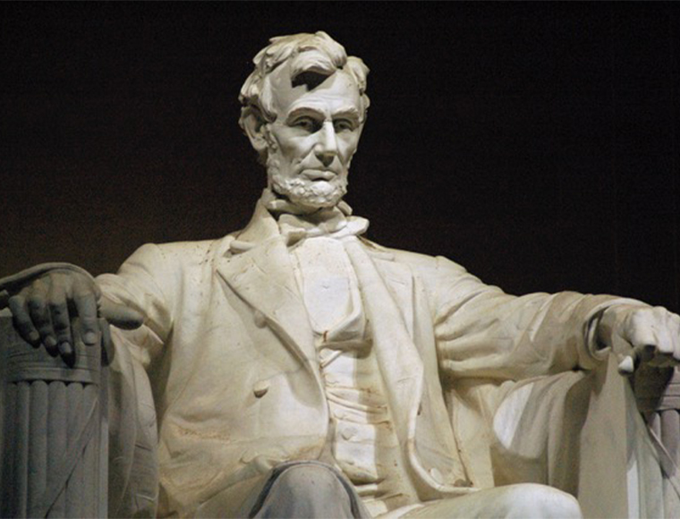 Daniel Chester French’s iconic sculpture of Abraham Lincoln at the Lincoln Memorial. 
Photograph by Jeff Kubina.