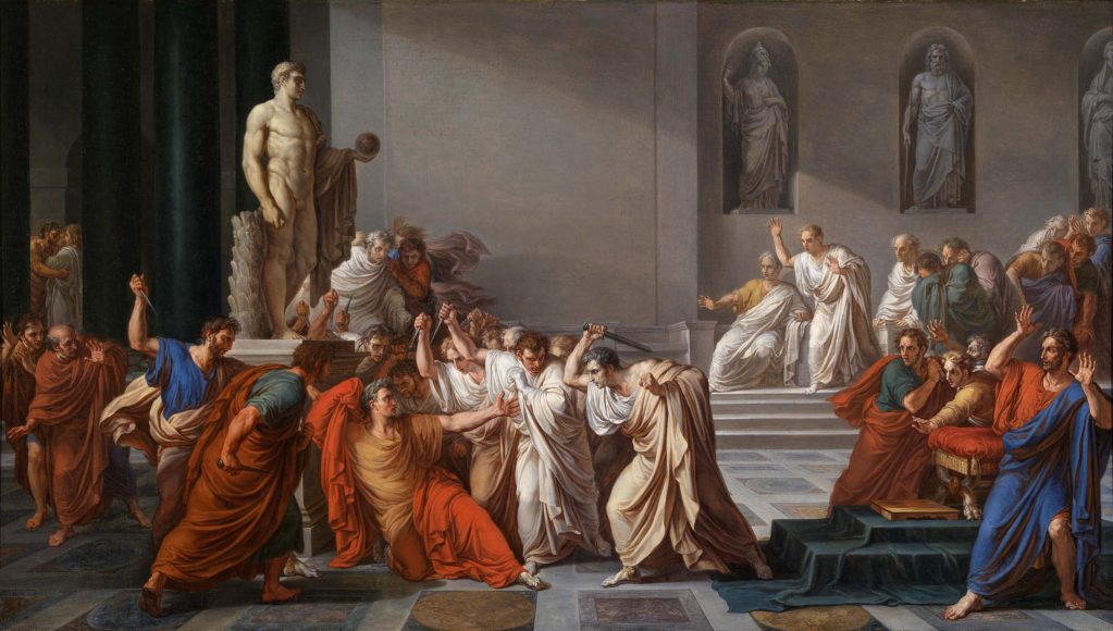 Vincent Camuccini’s “The Death of Caesar” (1804-05), oil on canvas.