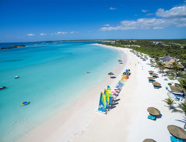 The beach at The Abaco Club. Courtesy Southworth Development.
