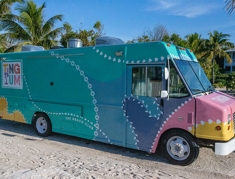 It's better in The Bahamas — the Abaco food truck and beach. 
Courtesy Southworth Development.