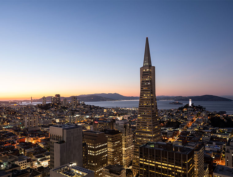 View from Four Seasons San Francisco at Embarcadero. Courtesy Four Seasons Hotels and Resorts.