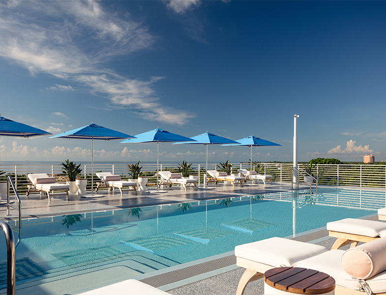 Pool at Mr. C — Coconut Grove Luxury Miami Hotel.