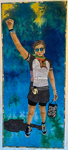 Donna Chambers’ “No Justice, No Peace,” quilt. Courtesy ArtsWestchester.